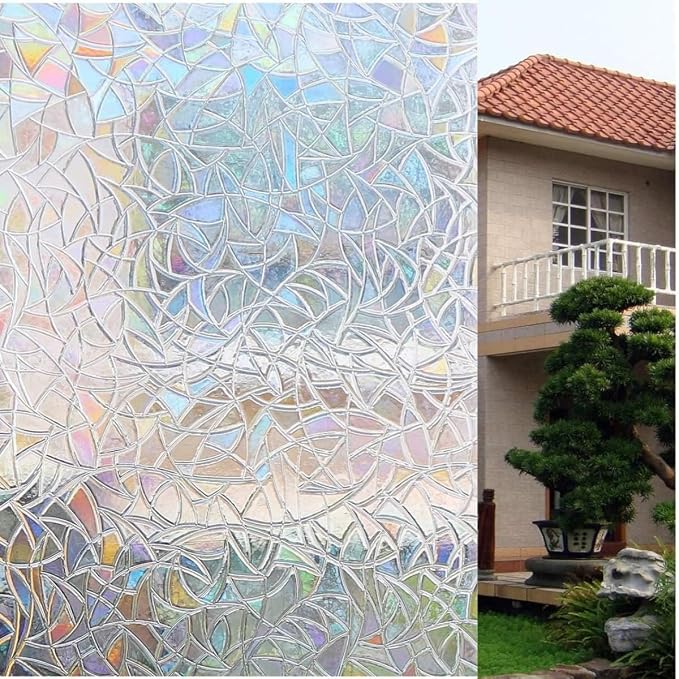 Bloss 3D Window Film Decorative Window Films Stained Glass Film Static Cling by Bloss