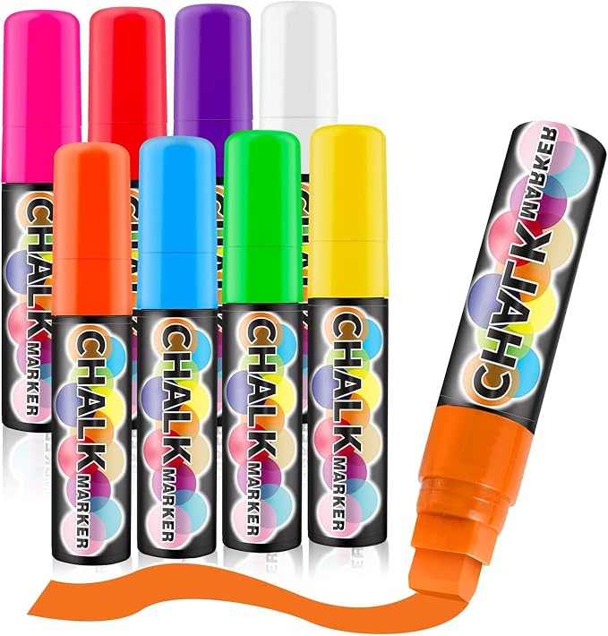 Celepen Window Chalk Markers for Cars Glass Washable, 8 Colors Jumbo Liquid by Celepen