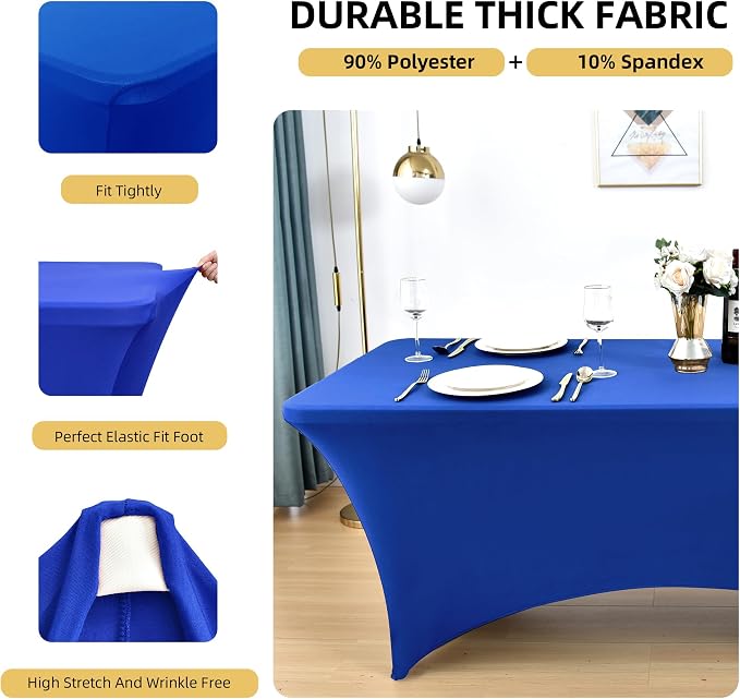 2-Pack 6ft Spandex Table Covers - Image 2