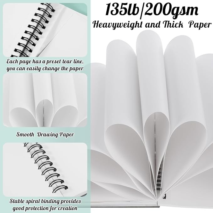 135lb/200gsm Marker Paper Pad, 7.6×10in Double Sided Bleedproof Marker - Image 4