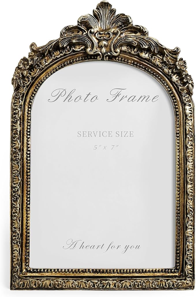 Cuspin 5x7 Picture Frame Arched Gold Frames, Vintage Bronze 5 by 7 Photo Frame by Cuspin