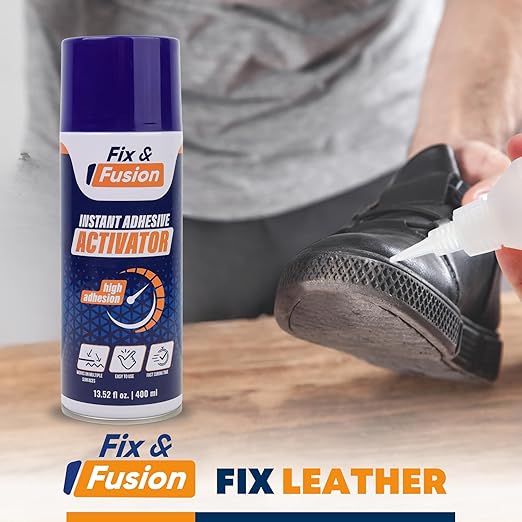FIX & FUSION Activator Spray (13.5 Fl Oz), Instant Cure Accelerator for Cyanoacrylate (CA) Super Glue for Wood, Plastic, Rubber, Granite, and DIY & Professional, Accelerates Bonding Strength, (6 Pack)