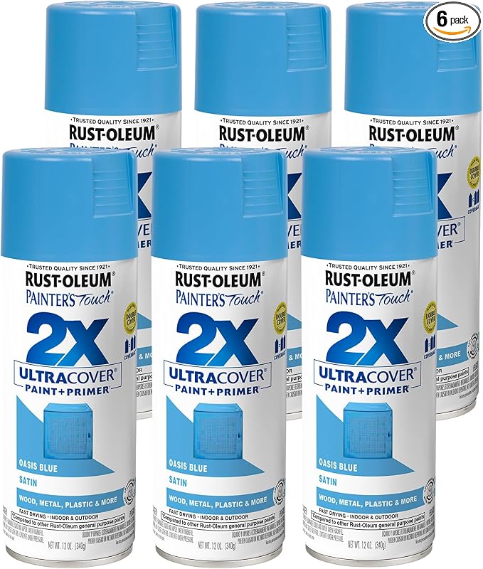 Rust-Oleum Painter's Touch 2X Ultra Cover Spray Paint, Satin Oasis Blue by Rust-Oleum