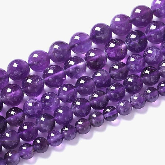 36pcs 10mm AAA Natural Amethyst Beads Crystal Energy Healing Power Stone Beadsfor Jewelry Making DIY Bracelet Necklace Accessories 15"