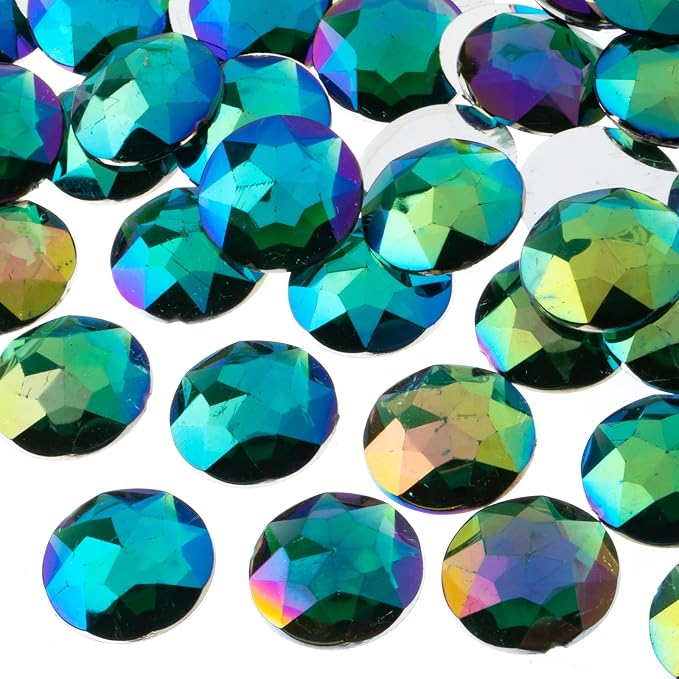 John Bead 200 Pieces 20mm, Acrylic Round Flat Back Rhinestones by JohnBead