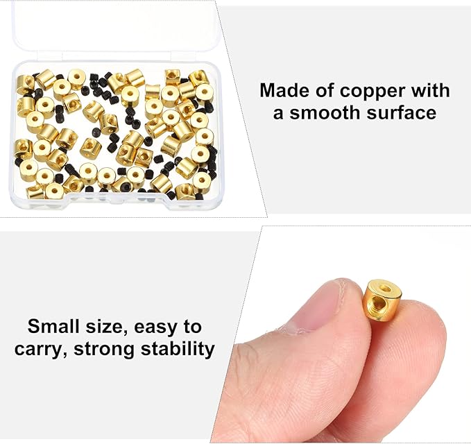 MECCANIXITY 50 Pcs Metal Locking Pin Backs, Locking Pin Keepers Clasps 5mm(H) with 4 Wrench Replacement in Storage Case for Badge, Brooch, Gold Tone