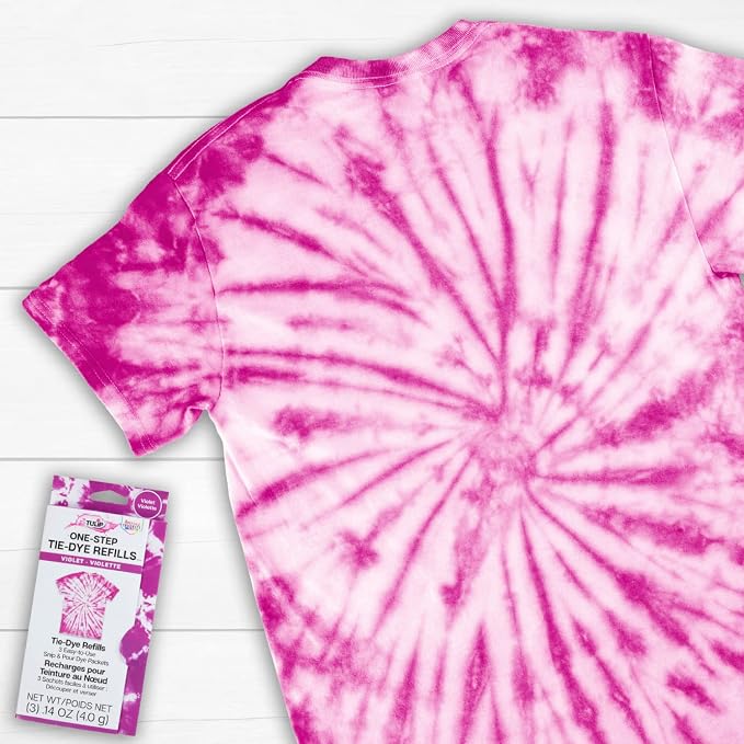 Tulip One-Step Tie-Dye Kit, 3 Fabric Dye Refill Packs - Image 5