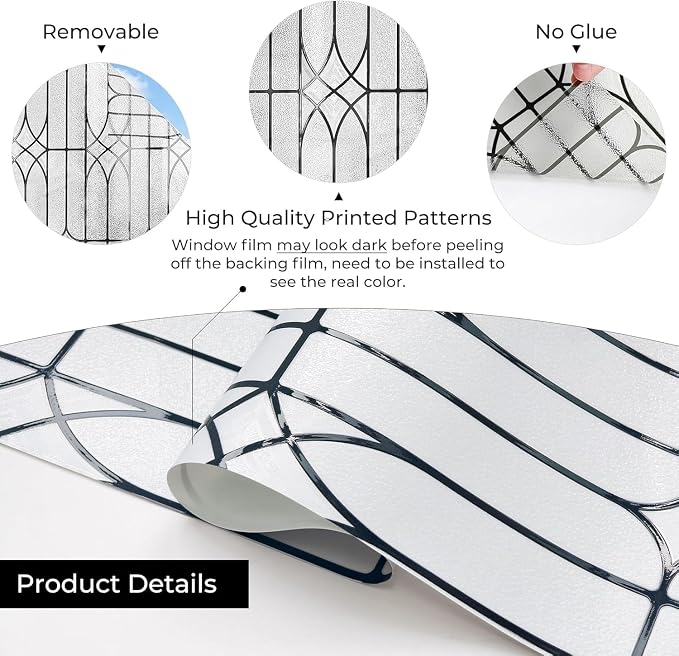 ADD.HERES Window Privacy Film, Stained Glass Decorative Static Cling, Removable - Image 5