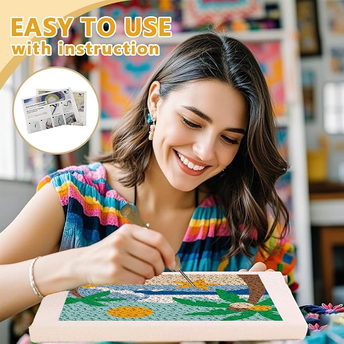 Doodlream Summer Beach DIY Punch Needle Embroidery Kit - Image 3