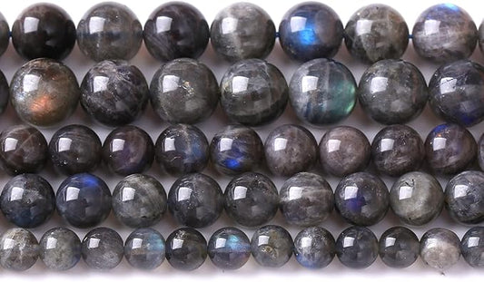 8mm 45pcs AAA Natural Labradorite Gemstone Beads for Jewelry Making Crystal Energy Stone Healing Power DIY Bracelet Necklace 15"