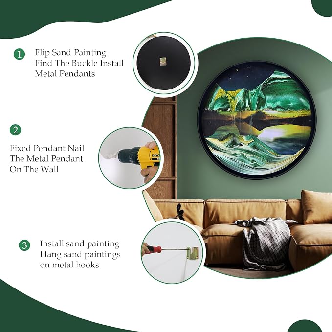 24" Moving Sand Art, 3D Sand Art Pictures Deep Sea Sandscape Living Room - Image 5