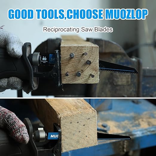 1 Pack 9 inch Reciprocating Saw Blades Set，6 TPI High Carbon Saw Blades for Wood with Nails ，Saw Blades with Organizer Case (1, 6T/9inch)