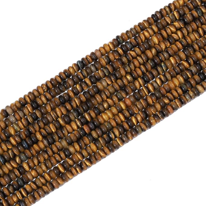 Natural Yellow Tiger Eye Disk Stone Beads 4x2mm 160pcs Rondelle Loose Semi Gemstone Beads for Jewelry Making Design