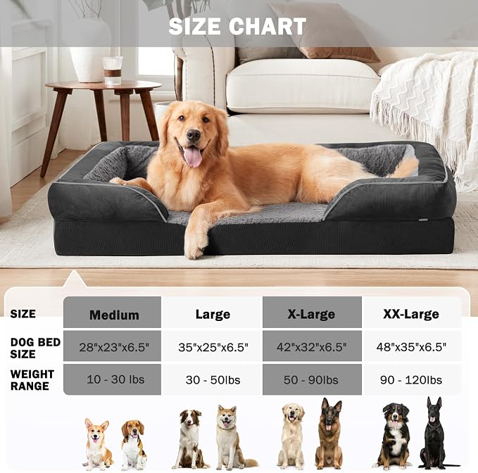 INVENHO Orthopedic Dog Bed for Extra Large Dogs, XXL Egg-Crate Foam Dog Couch - Image 7