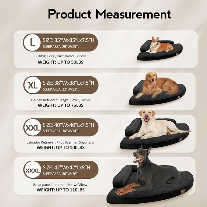 Large Dog Bed - XL Orthopedic Egg-Crate Memory Foam Dog Beds - Image 6