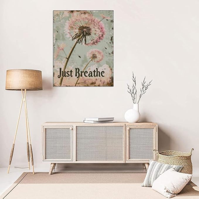 MYBISYMQQ Stamping Cross Stitch Kit Just Breathe, Counting Cross Stitch Kit - Image 6