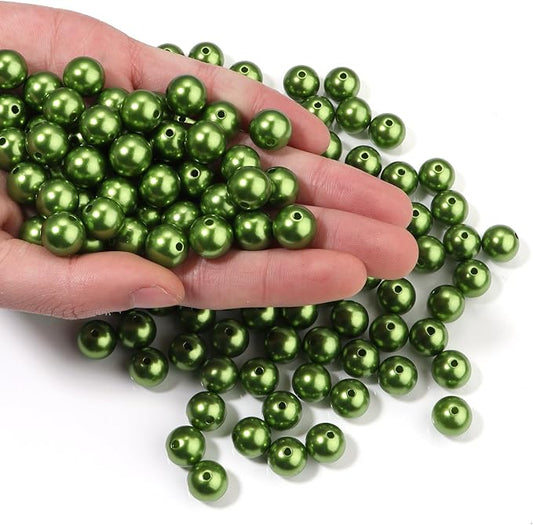 150pcs Green 12mm Pearl Beads by chuyau