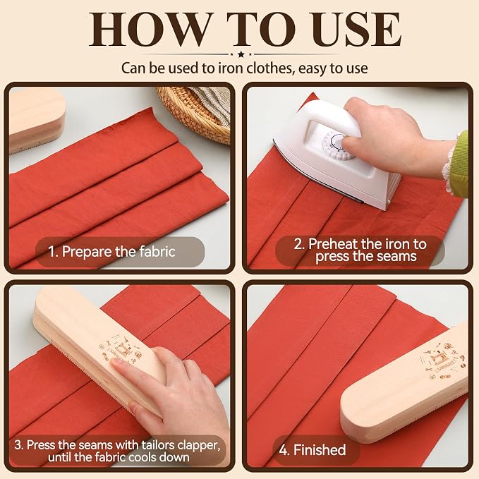 Fteven Tailors Clapper for Quilting, Wooden Tailors Clapper/Quilting Seam - Image 5