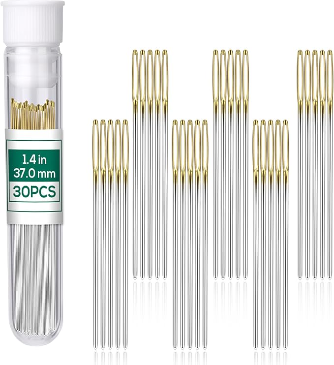 Fteven 30PCS Cross Stitch Needles, Size 24 Stainless Steel Embroidery Needles by FTEVEN