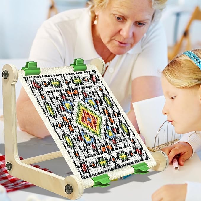 2 Pack Adjustable Wooden Embroidery Stands - Image 4