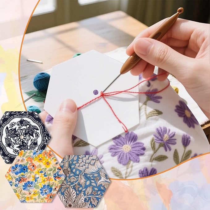 480 PCS 1.5" Piecing Paper for Quilting, Hexagon Quilting Templates | for DIY - Image 5
