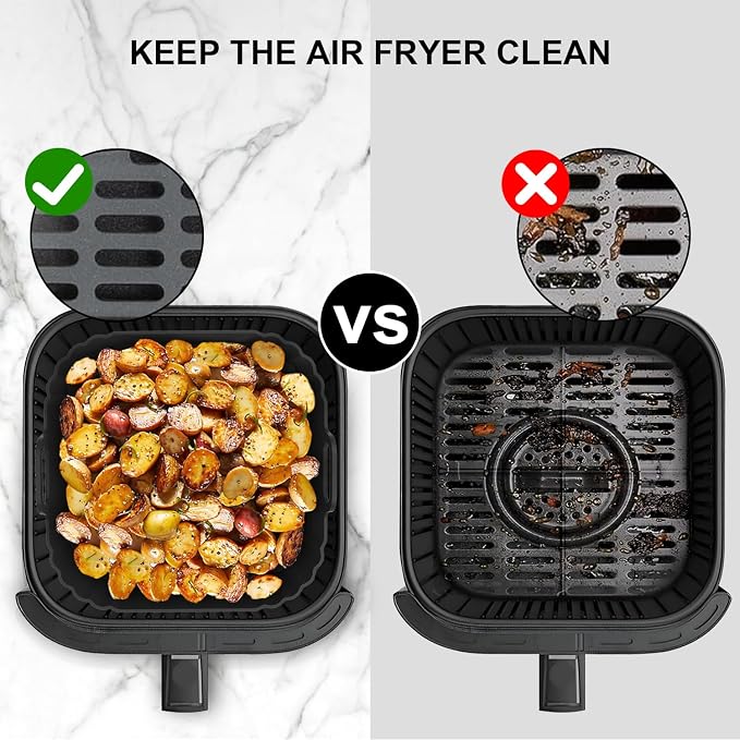 Square Silicone Air Fryer Liners 2 Pack, Compatible - Image 5
