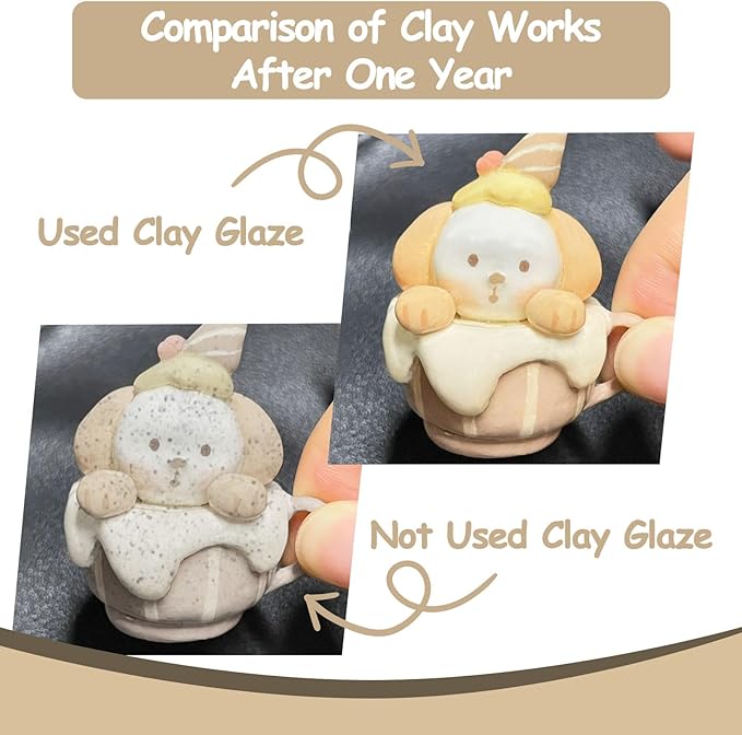 200ml Air Dry Clay Glaze, Clear Clay Varnish for Air Dry Clay Pottery, Waterproof and Scratch Resistant, Design for Air Dry Clay (Matte Varnish), 200ml/Matte