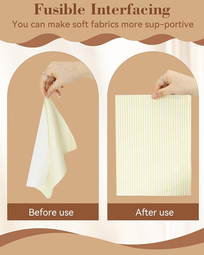 FIVEIZERO Lightweight White Iron-On Non-Woven Fusible Interfacing: 12in x 30yd - Image 6