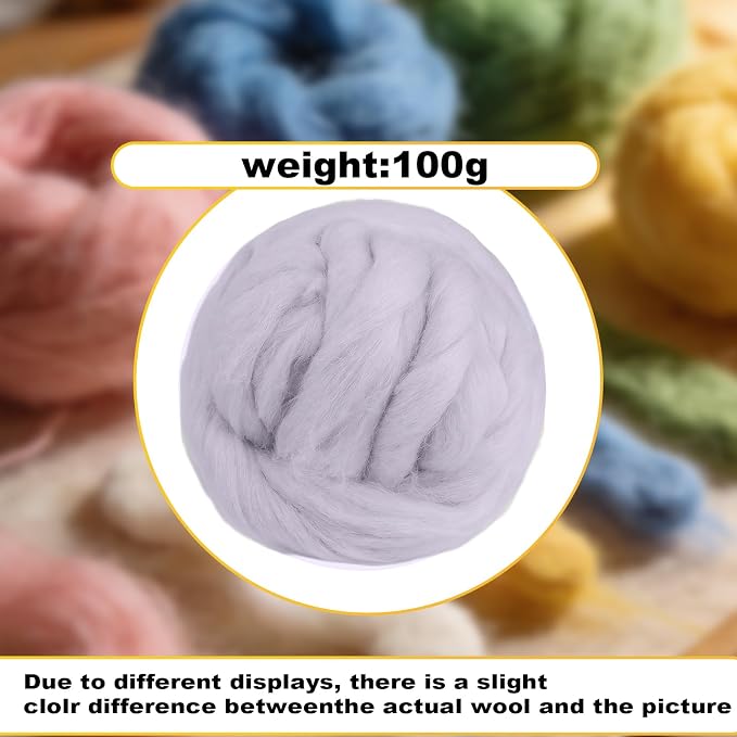 Wool Roving-3.5oz Needle Felting Wool, Soft Multi-Color Wool Fiber, Perfect - Image 2