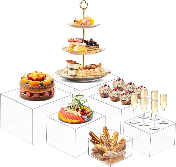 6 PCS Buffet Risers, Large Food Risers by Unknown