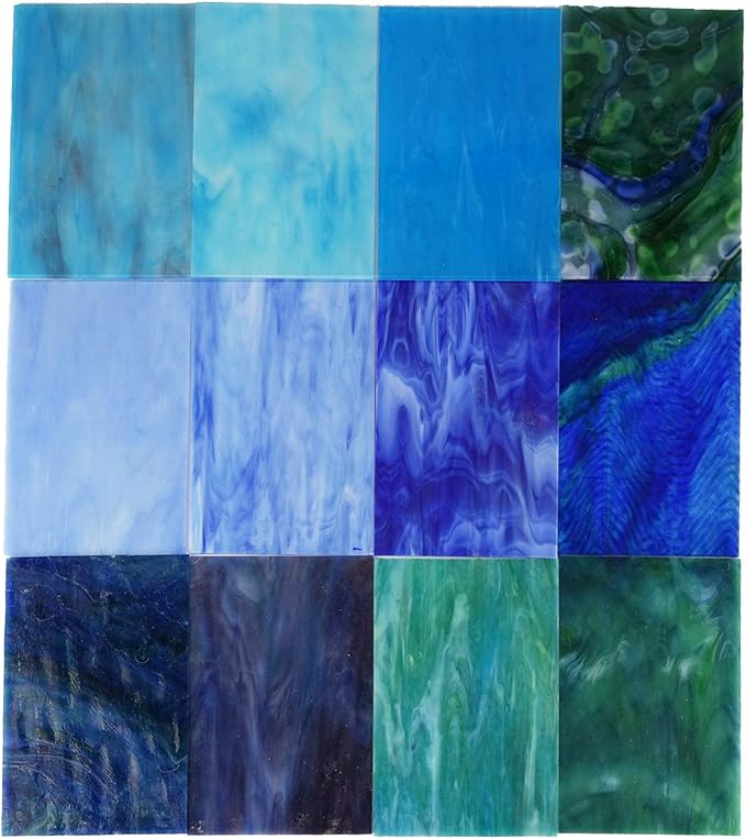 Lanyani 10 Sheets Variety Stained Glass Sheets Pack, 4 x 6 inch Large Cathedral - Image 2