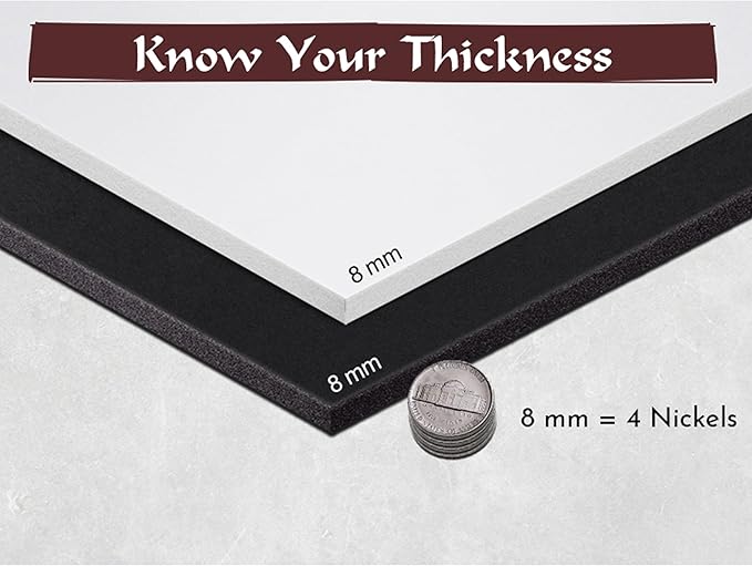 2-Pack EVA Foam Cosplay Bundle - 2 Pack: 8mm Thick (Black) 14" x 39" Sheet - Premium Foam Sheets - Ultra High Density Craft Foam 85 kg/m3 - by The Foamory