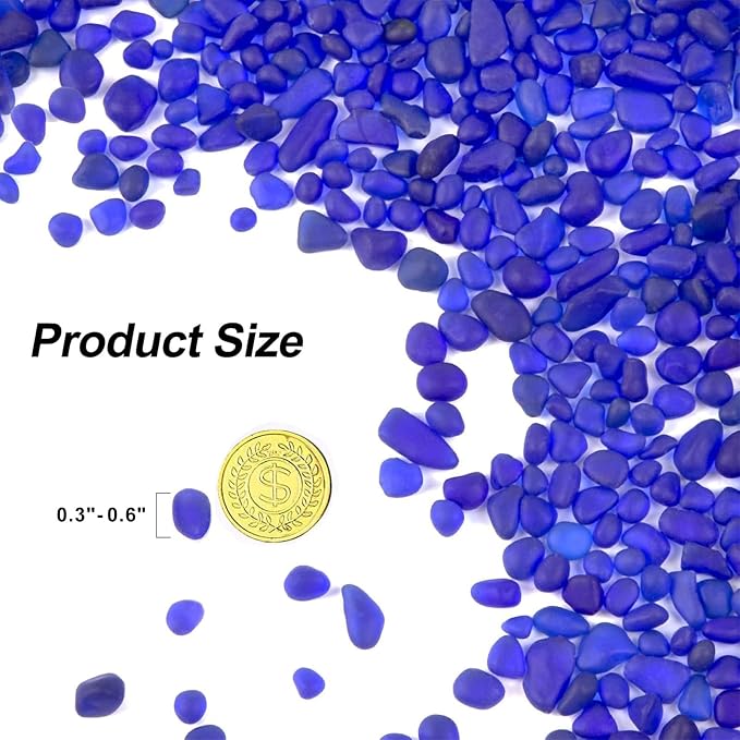QEQEKAKA Sea Glass Stones for Crafts About 0.5LB Glass Pebbles Gemstones Bulk - Image 3