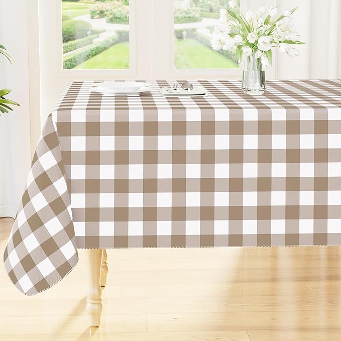 Smiry Rectangle Table Cloth, Waterproof Vinyl Tablecloths by Smiry
