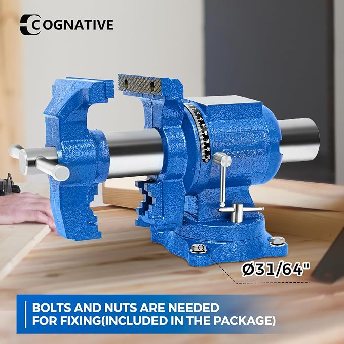 6-Inch Heavy Duty Bench Vise Ductile Iron Bench Vise 360° Multi-Purpose Bench - Image 6