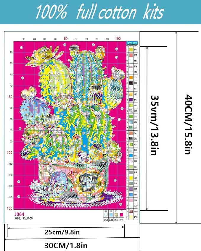 Succulent Stamped Cross Stitch Kits - Image 5