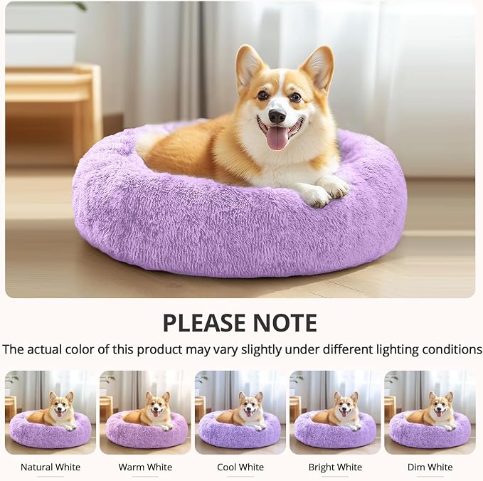 JOLLYVOGUE Calming Dog Bed Large Size Dog, Anti-Anxiety Donut Large Pet Bed - Image 6