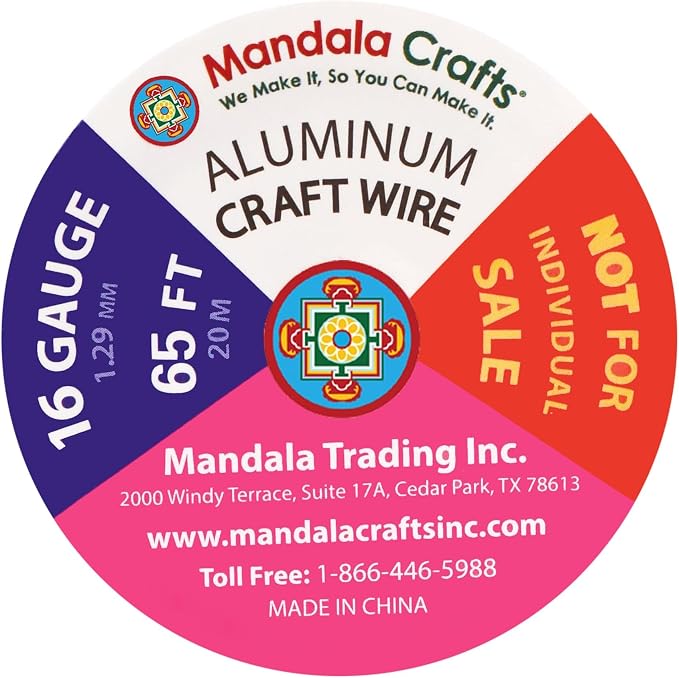 Mandala Crafts 16 GA Pink Green Blue Assorted Anodized Aluminum Craft Wire | - Image 3