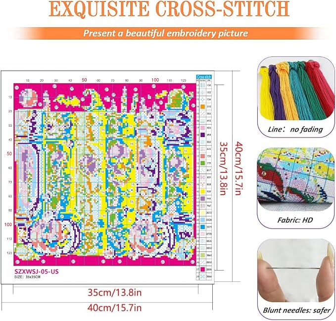 KYOQFVN Cross Stitch Stamped Kit - Image 2