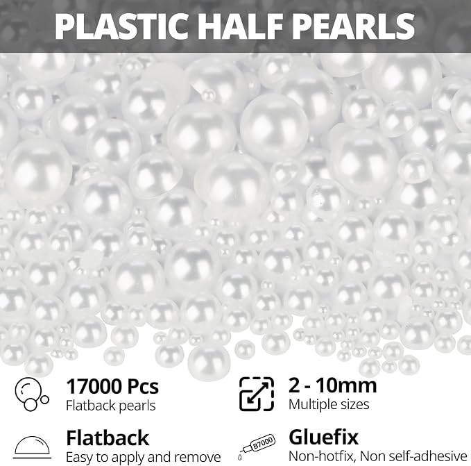 17000Pcs White Half Pearls Beads - Image 2