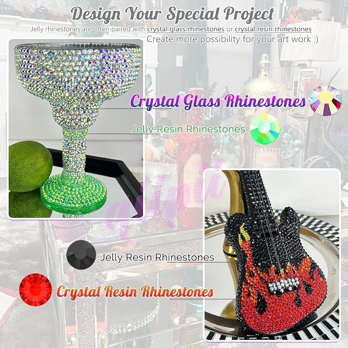 qiipii 24 Color 13800pcs 3mm Jelly Resin Rhinestones - Image 8