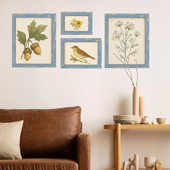 puthiac 4x6 Rustic Farmhouse Picture Frame, Denim Blue, 1 Pack | Distressed MDF - Image 7