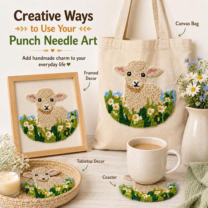 Punch Needle Kit for Beginners – Calf Punch Stitching Kit for Adults, DIY - Image 5