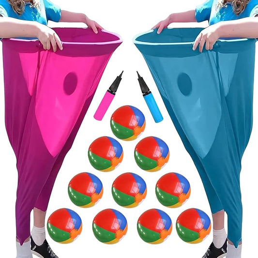 Grandma Pants Garden Game, Grandma Pants Outdoor Game, Equipped with Inflatable Balloons and Bicycle Pumps, Suitable for Birthdays, Barbecues, and Outdoor Activities for Family Reunions