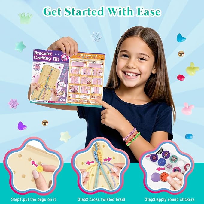 TingingYuli Friendship Bracelet Making Kit, 3-Layer Storage Box, Gift 6-12 | - Image 5