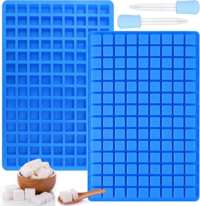 Sakolla 2 Pack Square Silicone Candy Molds, Nonstick 126 Cavity Mini Silicone by Sakolla