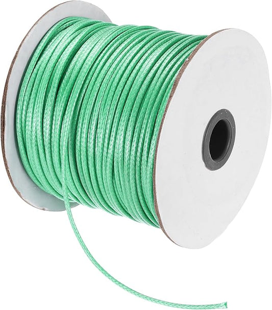 MECCANIXITY Waxed Cord 2.5mm Waxed Polyester Cord 87 Yard Wax String for Bracelet Making, Necklaces, Beading, Jewelry Making and DIY Crafts(Mint Green)