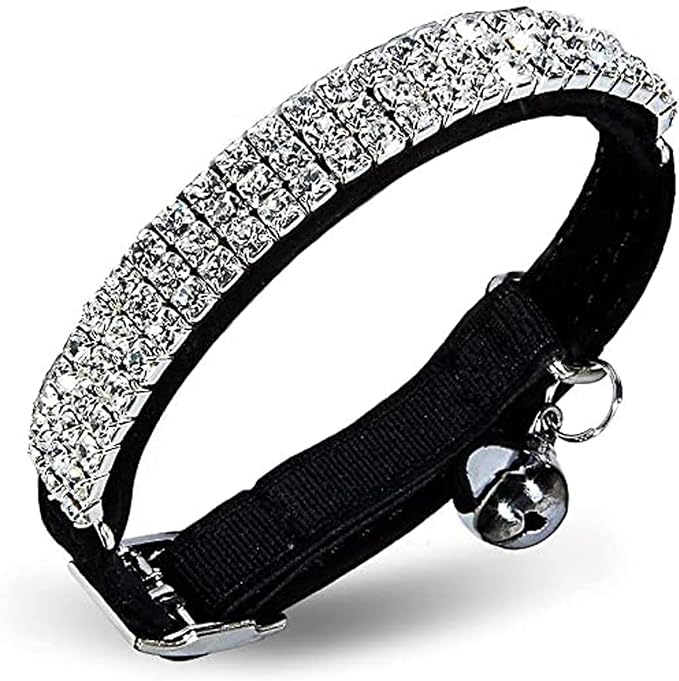 CHUKCHI Soft Velvet Safe Cat Adjustable Collar Bling Diamante by CHUKCHI