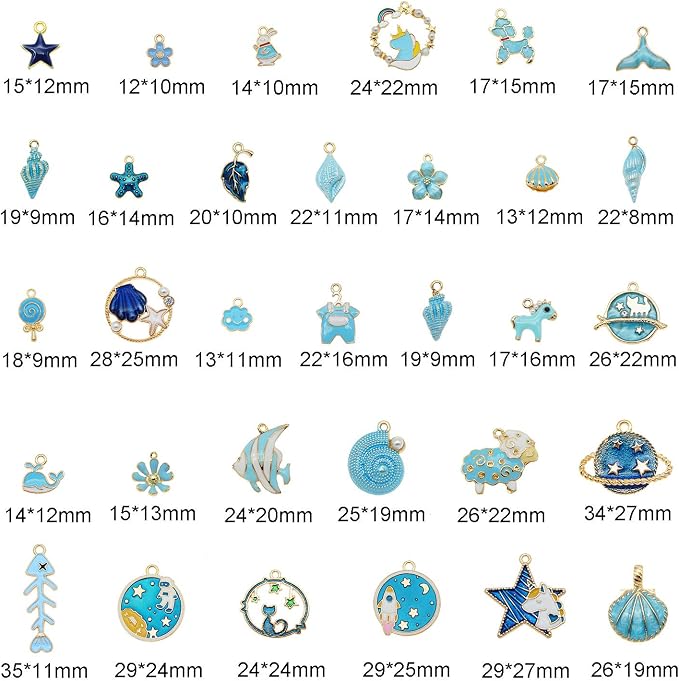 30pcs Mixed Enamel Charms Pendants - Image 2