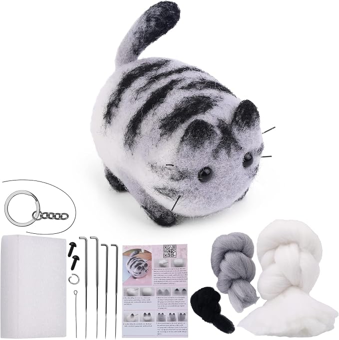 QMNNMA Needle Felting Starter Kit, Animals Needle Felting Set, DIY Wool Felt by Qmnnma